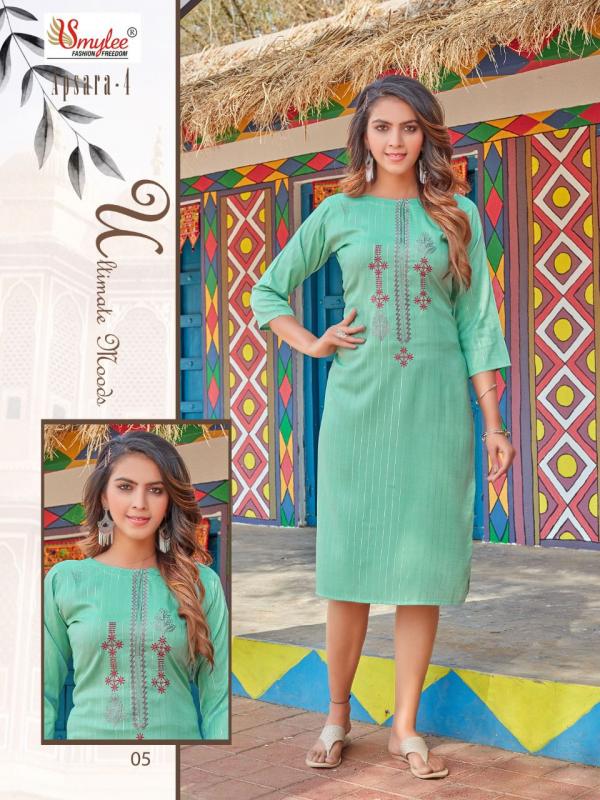 Smylee Apsara 4 Beautiful Rayon Embroidery Kurti